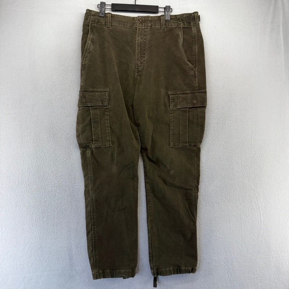 Banana Republic Cargo Pants Mens 34 Green Traveler Utility Moleskin Military